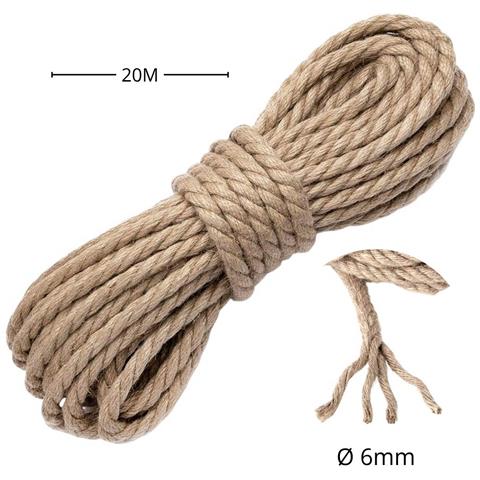 Corda Di Juta 6 Mm X 20 M Fune, Spago Di Canapa Naturale Fai Da Te, Giardino - Foto 6