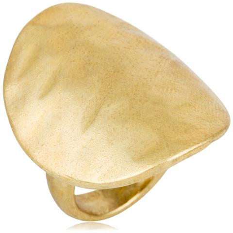 Anello Ovale In Zama Placcato Oro. Misura 16 - Foto 1