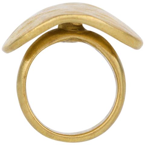 Anello Ovale In Zama Placcato Oro. Misura 16 - Foto 2