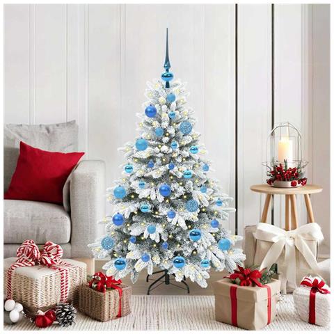 Albero di Natale artificiale con 150 LED Bianco 120 cm PE e PVC - Foto 2