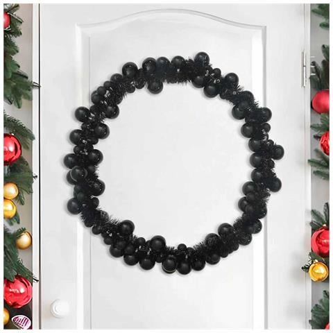 Ghirlanda di Palline di Natale Nero 186 cm Polistirolo - Foto 2