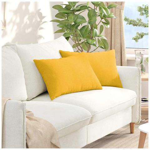 Cuscini da Divano 2 pcs Giallo Chiaro 60 x 40 cm - Foto 2