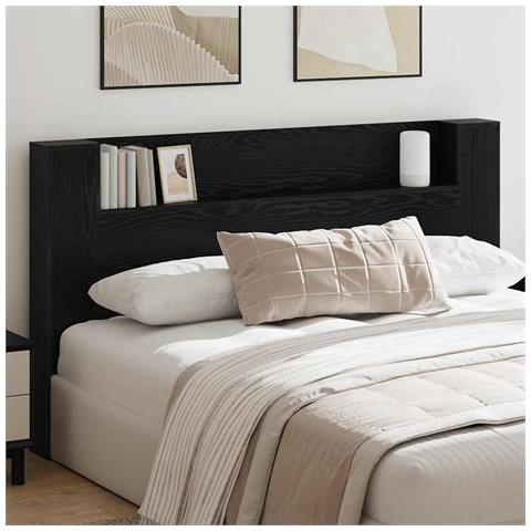 Testiera Rovere Nero 180 x 17 x 104,5 cm Legno multistrato - Foto 2