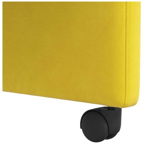 Sedie da Pranzo con Ruote 2 pcs Giallo 58 x 65 x 98 cm Velluto - Foto 9