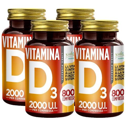 Vitamina D3 2000 UI 800 Compresse - Colecalciferolo 50 mcg - Ossa, Denti, Muscoli e Difese Immunitarie (Confezione quadrupla) - Foto 1