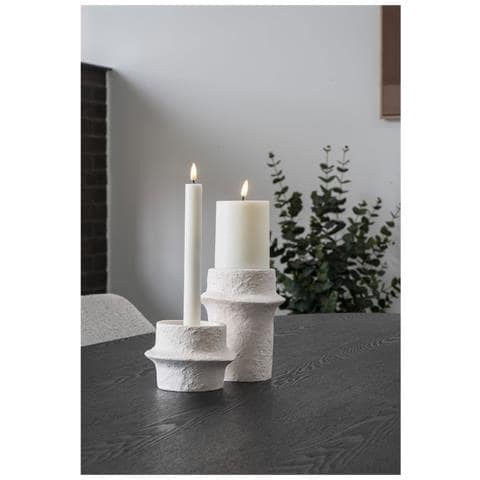Set 2 Portacandele In Cemento Bianco Vikasa Home - Foto 8