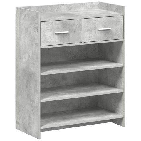 Mobile per scarpe con cassetto Grigio Cemento 73,5 x 36 x 92 cm - Foto 1