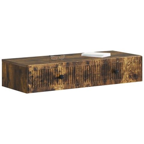 Tavolino da Parete Laterale Rovere Fumo 87,5 x 34,5 x 17 cm - Foto 2