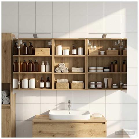 Set di Armadi da Bagno con lo scaffale 3 pcs 126 x 16 x 62.5 cm - Foto 2