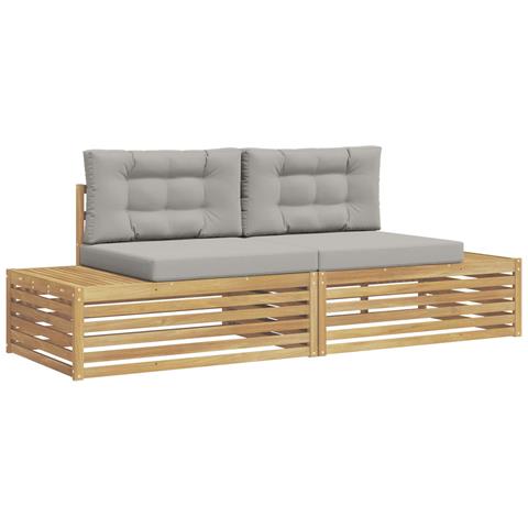 Set di divani da esterno Bianco 230,5 x 83 x 73 cm Poliestere - Foto 1