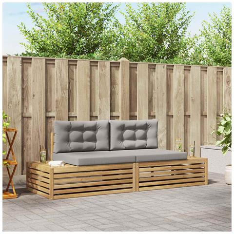 Set di divani da esterno Bianco 230,5 x 83 x 73 cm Poliestere - Foto 2