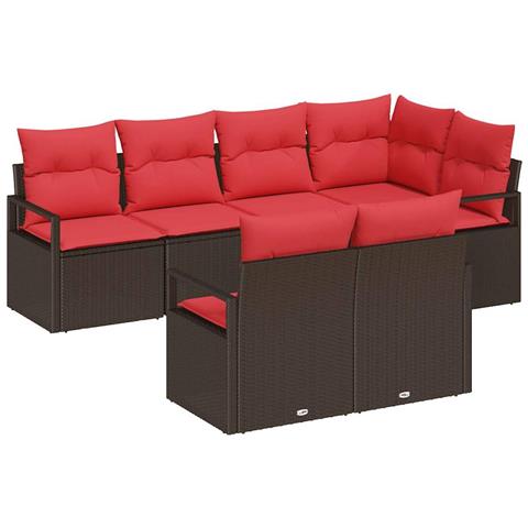 Set di divani 7 pcs Marrone polyrattan - Foto 1
