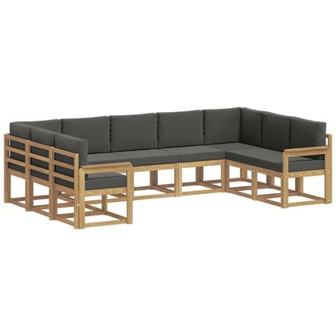 Set di divani da esterno con cuscino 9 pcs Bianco e Antracite - Foto 1