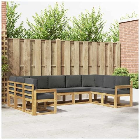 Set di divani da esterno con cuscino 9 pcs Bianco e Antracite - Foto 2