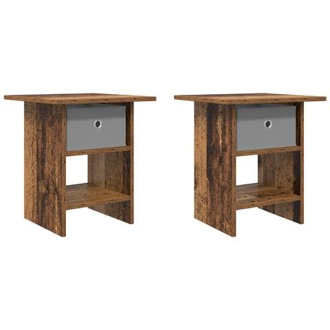 Comodino 2 pcs Legno vecchio 41 x 40 x 45 cm Legno multistrato - Foto 1