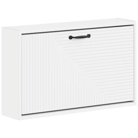 Mobiletto per Scarpe da Muro HAARLEM 71 x 17 x 43 cm Bianco - Foto 1