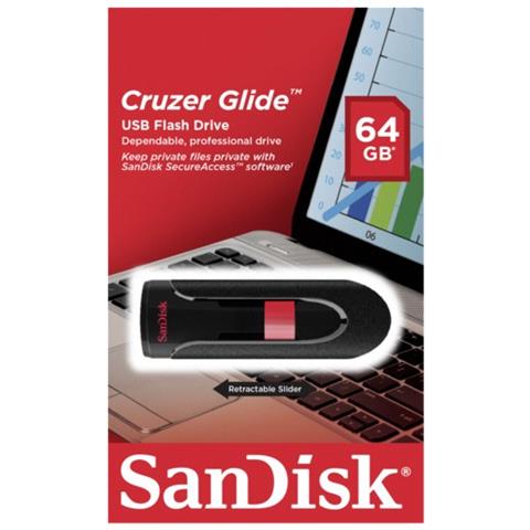 Cruzer Glide 64gb Usb 2.0 Capacity Nero, Rosso Unità Flash Usb Sdcz60-064g-b35 - Foto 1