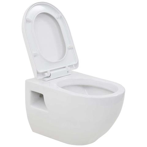Wc Sospeso In Ceramica Bianca - Foto 1