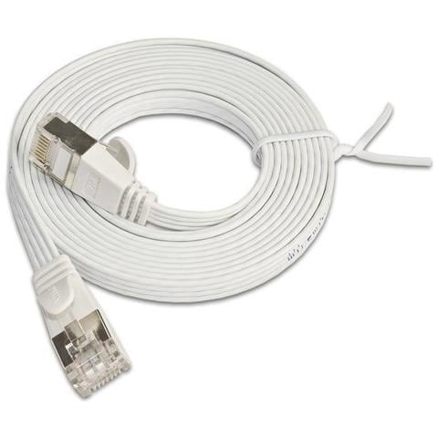 Cavo Di Collegamento Rete Rj45 Cat 6 U / ftp 0.5 M Bianco Piatto - Foto 1