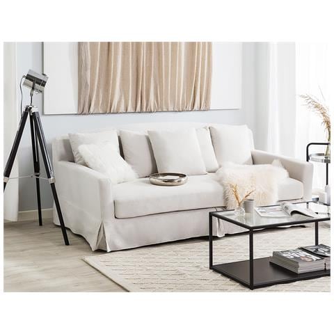 Divano 3 Posti Bianco Sfoderabile Gilja - Foto 15