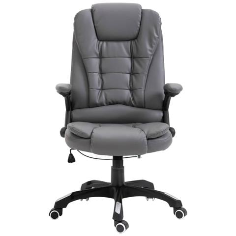 Sedia Da Ufficio Antracite In Similpelle - Foto 9