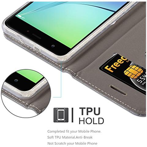 Custodia Compatibile Con Huawei Nova In Grigio Chiaro Marrone - Coperchio Protettiva Con Chiusura Magnetica, Funzione Stand E Tasca Per Le Carte - Foto 2