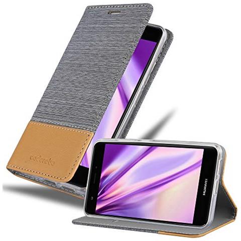 Custodia Compatibile Con Huawei Nova In Grigio Chiaro Marrone - Coperchio Protettiva Con Chiusura Magnetica, Funzione Stand E Tasca Per Le Carte - Foto 1