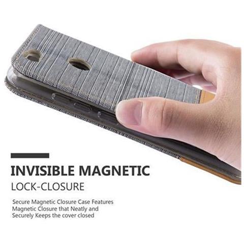 Custodia Compatibile Con Huawei Nova In Grigio Chiaro Marrone - Coperchio Protettiva Con Chiusura Magnetica, Funzione Stand E Tasca Per Le Carte - Foto 8