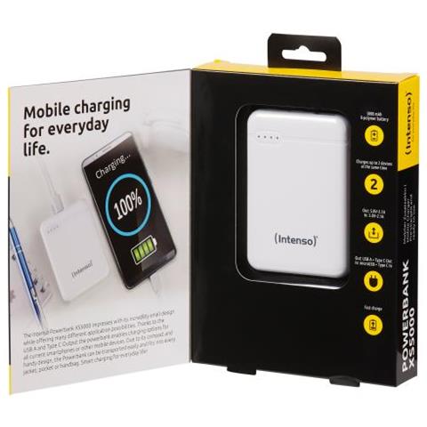 Power Bank 5000mah Usb A+type C 5v-2.1a Micro Usb+type C 5v-2.1a White - Foto 2