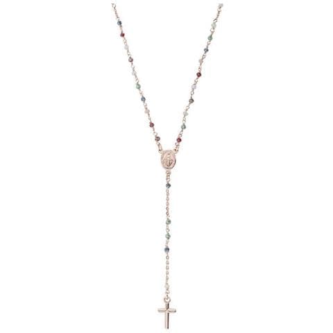 Collana Da Donna In Argento Oro Rosa Amen Rosario Cro25rmu4 - Foto 1