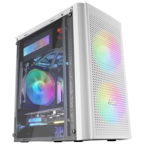 Mars Gaming Mc300w Case Micro Atx, Vetro Temperato, Mesh Frontale, Bianco - Foto 1