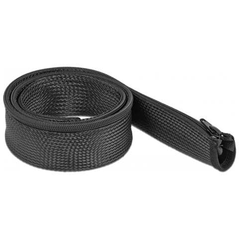 Manicotto intrecciato con cerniera lampo 1 m x 50 mm nero - Foto 1