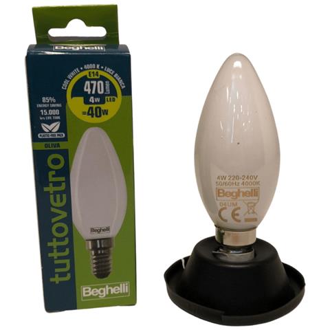 Lampada Tvetro Led Opale Oliva 4w Attacco E14 4k - 56530 - Foto 1