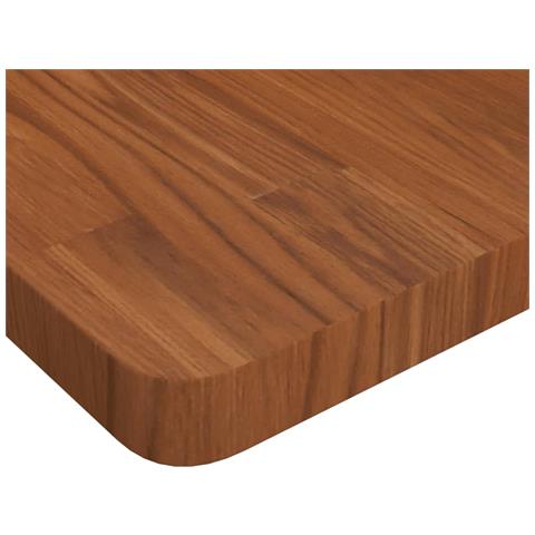 Piano Tavolo Quadrato Marrone Scuro 90x90x4cm Rovere Trattato - Foto 2