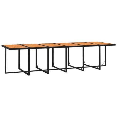 Set Da Pranzo Per Giardino 17 Pz Con Cuscini In Polyrattan Nero - Foto 2
