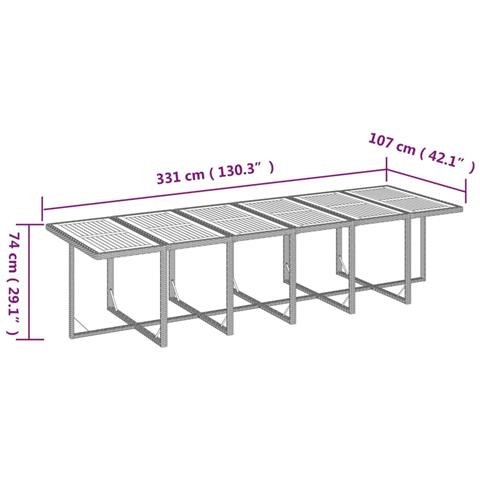 Set Da Pranzo Per Giardino 17 Pz Con Cuscini In Polyrattan Nero - Foto 8