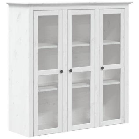 Mobile con Ante in Vetro BODO in Legno Massello di Pino Bianco - Foto 1