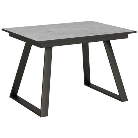 Tavolo Allungabile 90x120/180 Cm Bernadette Telaio Antracite - Cemento - Foto 6