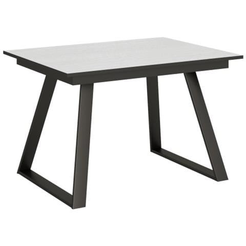 Tavolo Allungabile 90x120/180 Cm Bernadette Telaio Antracite - Cemento - Foto 1