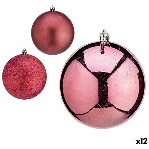 Set Di Palline Di Natale Rosa Plastica 10 X 11 X 10 Cm (12 Unità) - Foto 1