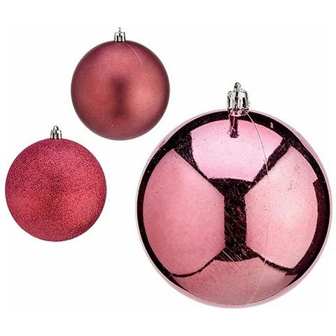 Set Di Palline Di Natale Rosa Plastica 10 X 11 X 10 Cm (12 Unità) - Foto 2