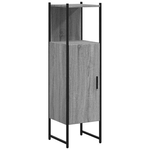Mobile Da Bagno Grigio Sonoma 33x33x120,5cm Legno Multistrato - Foto 2