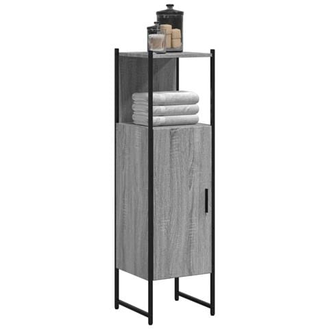 Mobile Da Bagno Grigio Sonoma 33x33x120,5cm Legno Multistrato - Foto 1