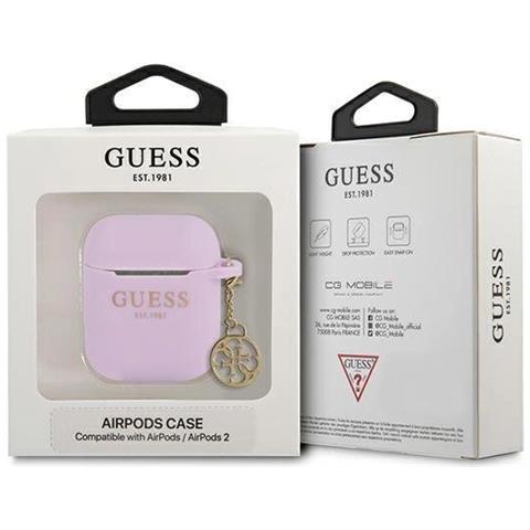 Indovina Gua2lsc4eu Airpods 1/2 Custodia Viola /viola Charm In Silicone Collezione 4g - Foto 2