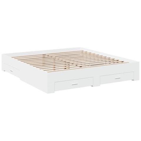Giroletto Con Cassetti Bianco 200x200 Cm In Legno Multistrato - Foto 1