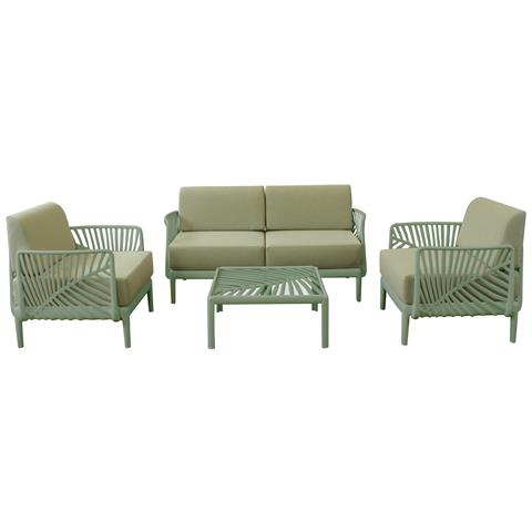 Ash - Salotto Con Divano 2 Posti Da Giardino In Polipropilene - Foto 1