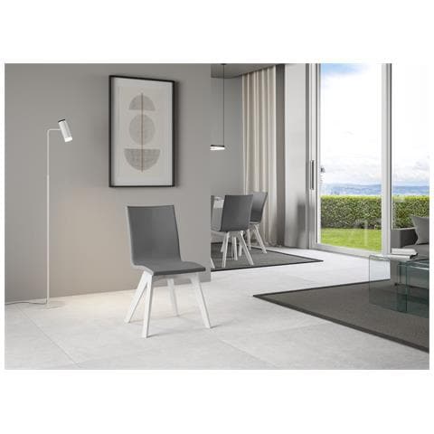 Sedia Trudy Gambe Bianche Cuscino Grigio 11 - Foto 1