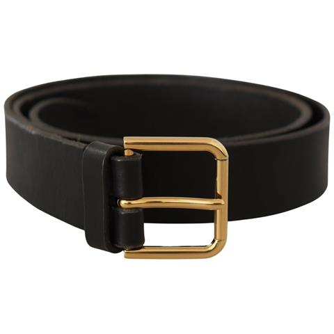 Cintura Pelle Vitello Fibbia Logo Metallo Dorato Marrone - 95 Cm /... - Foto 1