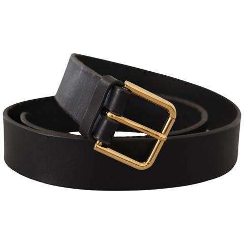 Cintura Pelle Vitello Fibbia Logo Metallo Dorato Marrone - 95 Cm /... - Foto 2