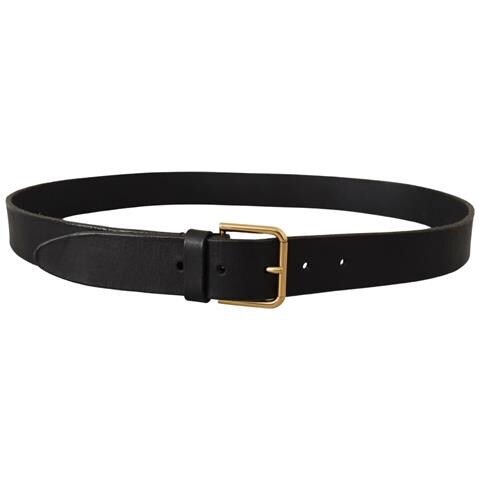 Cintura Pelle Vitello Fibbia Logo Metallo Dorato Marrone - 95 Cm /... - Foto 3